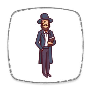 Vintage Jew Illustration - Square fridge magnet - white - Front