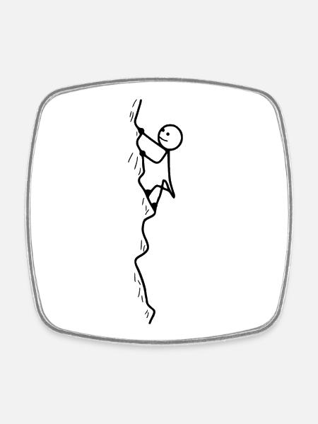 bouldering - Square fridge magnet - white
