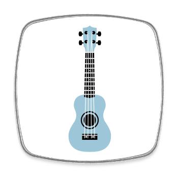 Ukulele - Viereckiger Kühlschrankmagnet - Weiß - Vorne