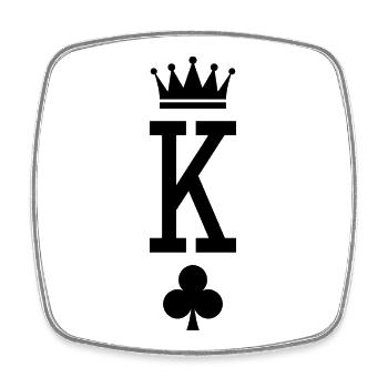 Roi des cartes - Magnet carré - blanc - Devant
