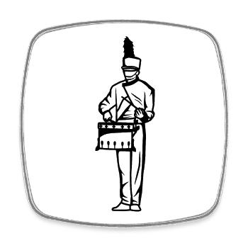 Garçon batteur - Magnet carré - blanc - Devant