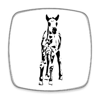 Pferde T-shirt Geschenk Reiter  - Viereckiger Kühlschrankmagnet - Weiß - Vorne