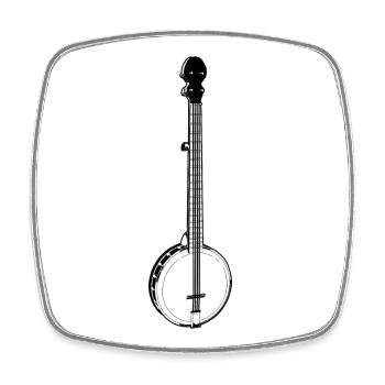 Bluegrass Music - Square fridge magnet - white - Front