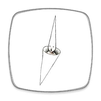 Tütenkind 02 - Viereckiger Kühlschrankmagnet - Weiß - Vorne