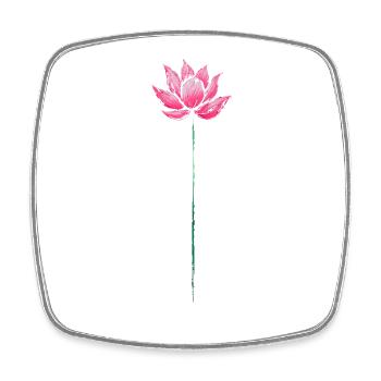 Rosa Lotusblüte Zen Calm Yoga und Meditation Kunst - Viereckiger Kühlschrankmagnet - Weiß - Vorne