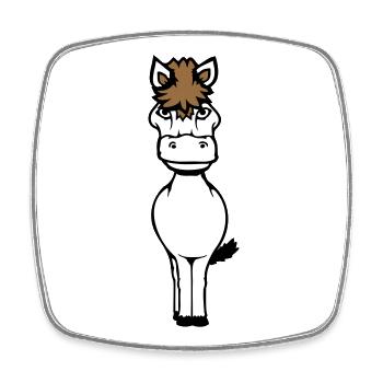 Pferd Süß Pony Fohlen Pferdemädchen Niedlich Comic - Viereckiger Kühlschrankmagnet - Weiß - Vorne
