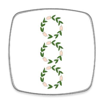 Floral wreath of pink tulips - Square fridge magnet - white - Front