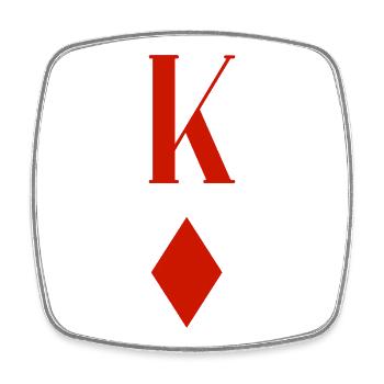 Karo König, King of Diamonds - Viereckiger Kühlschrankmagnet - Weiß - Vorne
