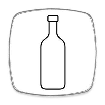 Bottle - Square fridge magnet - white - Front