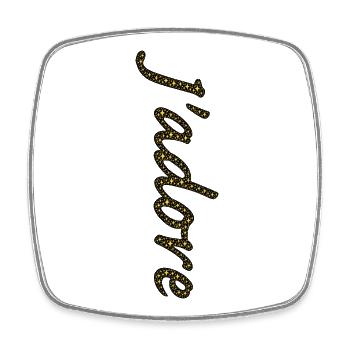 Cursive Golden Star Trail - Square fridge magnet - white - Front
