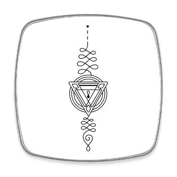 Secret Totem – Mystic Geometry - Square fridge magnet - white - Front