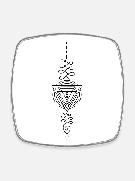 Secret Totem – Mystic Geometry - Square fridge magnet - white