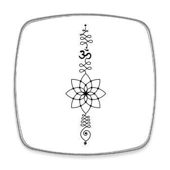 OM Totem – Kraft der Inneren Stille - Viereckiger Kühlschrankmagnet - Weiß - Vorne