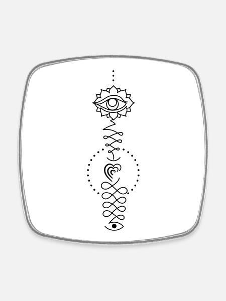 Heart Totem – Sign of Feeling Heart Symbol - Square fridge magnet - white