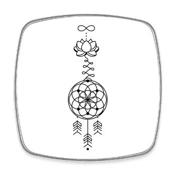 Totem des rêves – Symbole du monde des rêves - Magnet carré - blanc - Devant