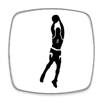 Basket-ball - Magnet carré - blanc - Devant
