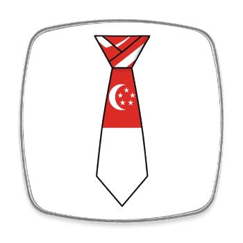 Singapore Tie – Flaggendesign - Viereckiger Kühlschrankmagnet - Weiß - Vorne