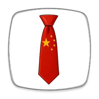 China-Tie - Viereckiger Kühlschrankmagnet - Weiß - Vorne