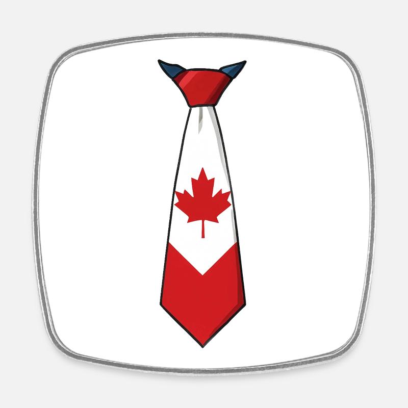 Canada Tie – Flag Design - Square fridge magnet - white