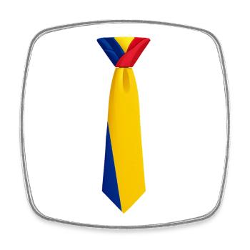 Romania Tie – Flaggendesign - Viereckiger Kühlschrankmagnet - Weiß - Vorne