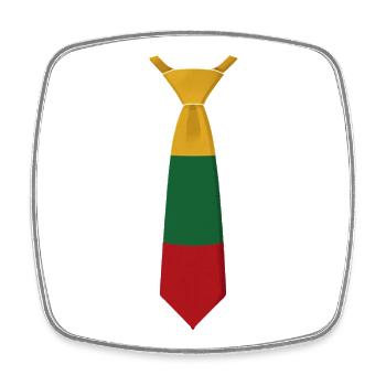 Lithuania Tie – Flag Design - Square fridge magnet - white - Front