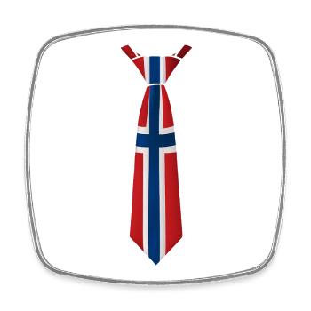 Norway Tie – Flag Design - Square fridge magnet - white - Front