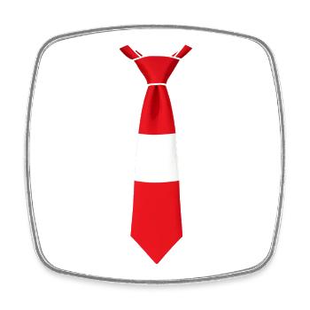 Latvia Tie – Flag Design - Square fridge magnet - white - Front
