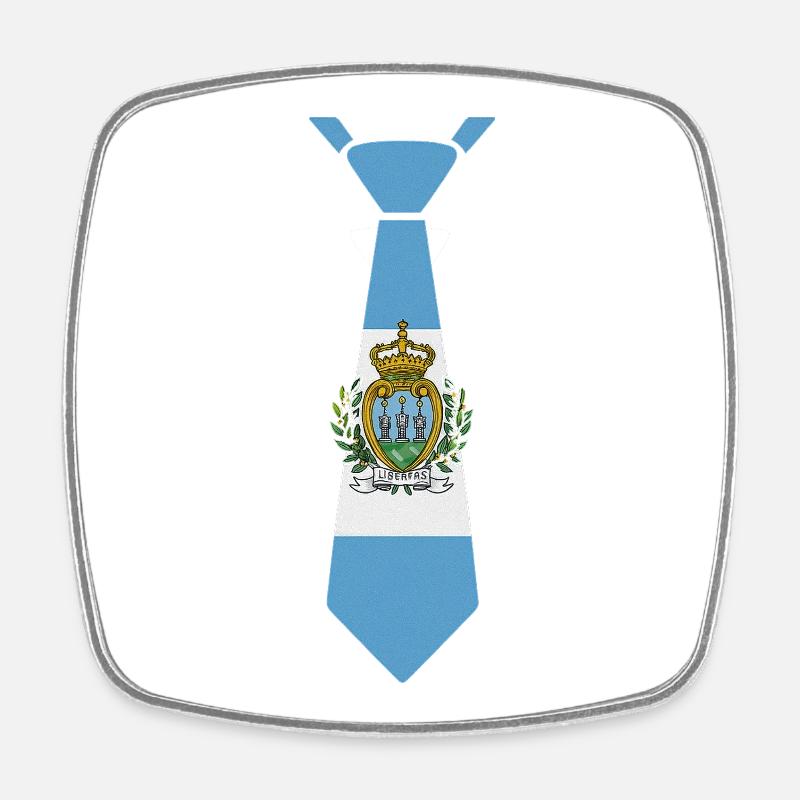 Cravate de Saint-Marin – Conception du drapeau - Magnet carré - blanc