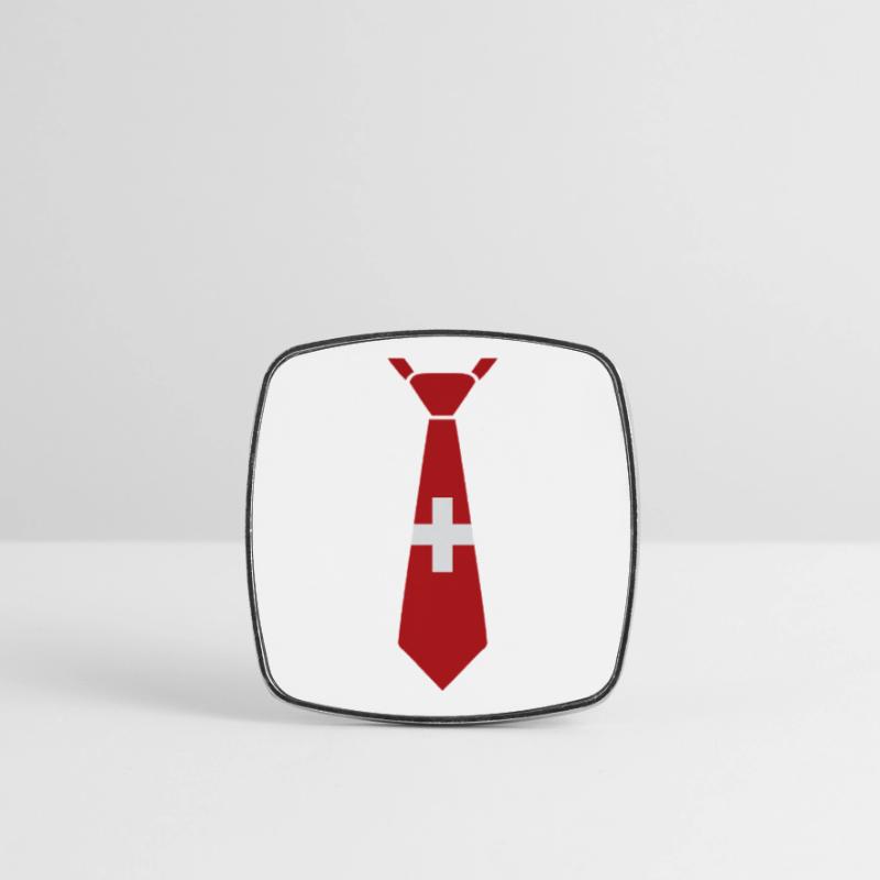 Schweizer Krawatte – Flaggendesign Viereckiger Kühlschrankmagnet