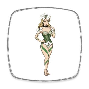 Lily-Pinup-Mädchen - Viereckiger Kühlschrankmagnet - Weiß - Vorne