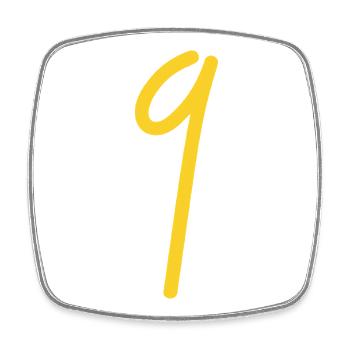 9 - Square fridge magnet - white - Front