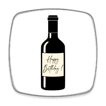 Happy Birthday Wine - Square fridge magnet - white - Front