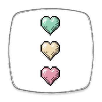 Retro Pixel Art Hearts Stack - Viereckiger Kühlschrankmagnet - Weiß - Vorne