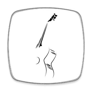 Gitarre Silhouette Gitarrist - Viereckiger Kühlschrankmagnet - Weiß - Vorne