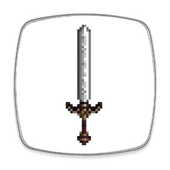 Sword pixel art retro style 8 bit - Square fridge magnet - white - Front
