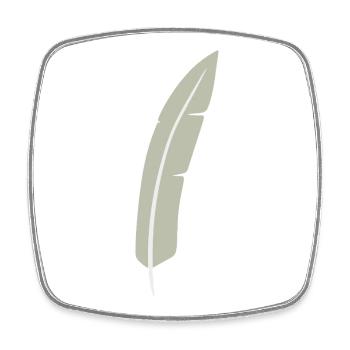 Feather Arc Minimalistischer Druck - Viereckiger Kühlschrankmagnet - Weiß - Vorne