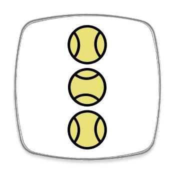 Drei Tennisbälle Ausrüstung Retro - Viereckiger Kühlschrankmagnet - Weiß - Vorne