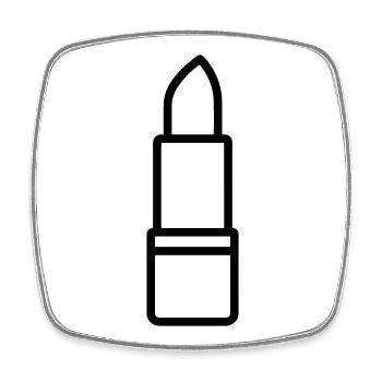 Lippenstift - Viereckiger Kühlschrankmagnet - Weiß - Vorne