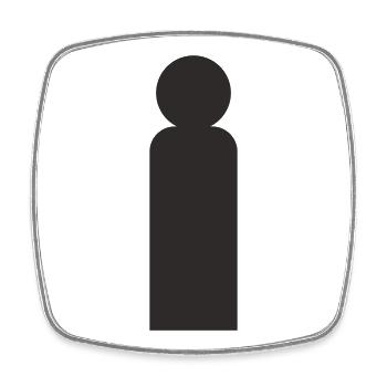 Minimalist Man Silhouette - Square fridge magnet - white - Front