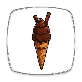 Schokoladen-Eis Cone Muster - Square fridge magnet - white - Front