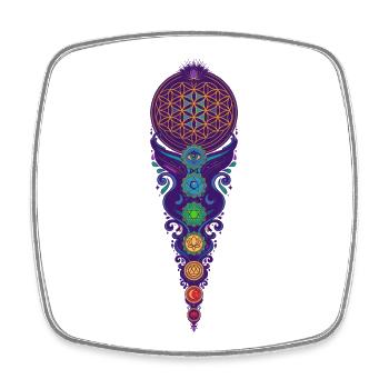 Méditation de spiritualité Géométrie sacrée - Magnet carré - blanc - Devant
