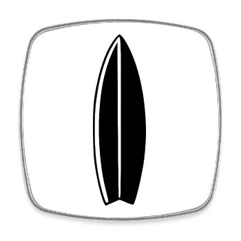 Surf Surf Surf Cadeau - Magnet carré - blanc - Devant