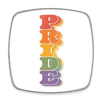 Pride Vertikal Regenbogen CSD Retro Spruch Retro 7 - Viereckiger Kühlschrankmagnet - Weiß - Vorne