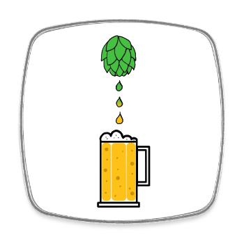 Hopfensaft - Viereckiger Kühlschrankmagnet - Weiß - Vorne