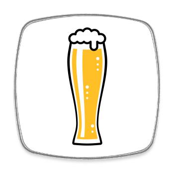 Weißbierglas (Bier / Weizenglas / Bierglas / 2C) - Viereckiger Kühlschrankmagnet - Weiß - Vorne