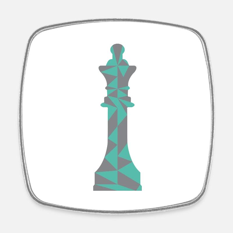 SCHACH DAME/POLYGON - Viereckiger Kühlschrankmagnet - Weiß
