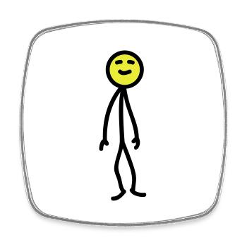 happy_man - Viereckiger Kühlschrankmagnet - Weiß - Vorne