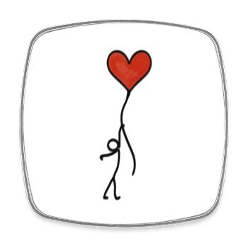 Liebe - Viereckiger Kühlschrankmagnet - Weiß - Vorne