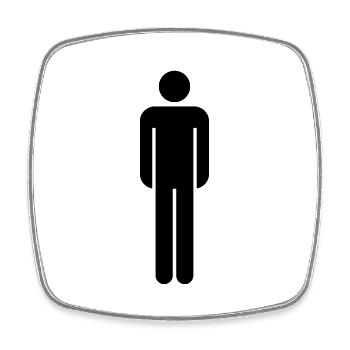 pictogram man figure male standing neutral zei - Square fridge magnet - white - Front