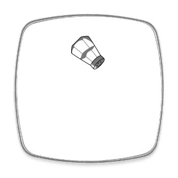 Fallendes Salz Design - Viereckiger Kühlschrankmagnet - Weiß - Vorne